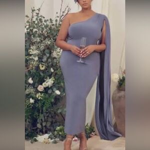 Club L London One-Shoulder Blue Dress